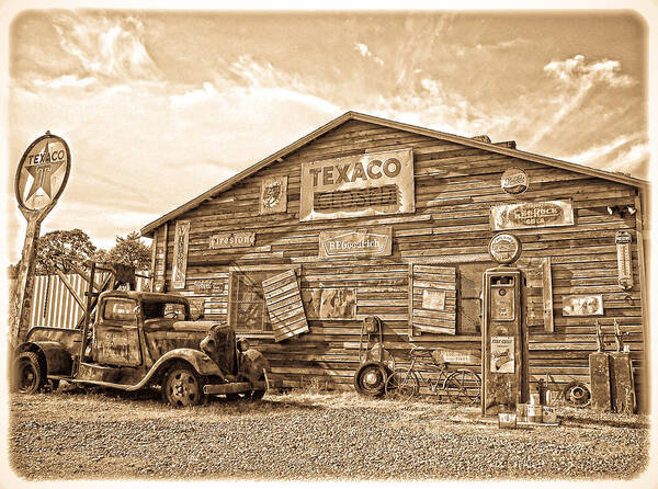 Texaco Poster featuring the photograph Vintage Service Station by Steve McKinzie