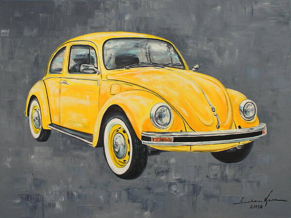 Vw Beetle Poster featuring the painting Vw Beetle Bug Volkswagen by Luke Karcz