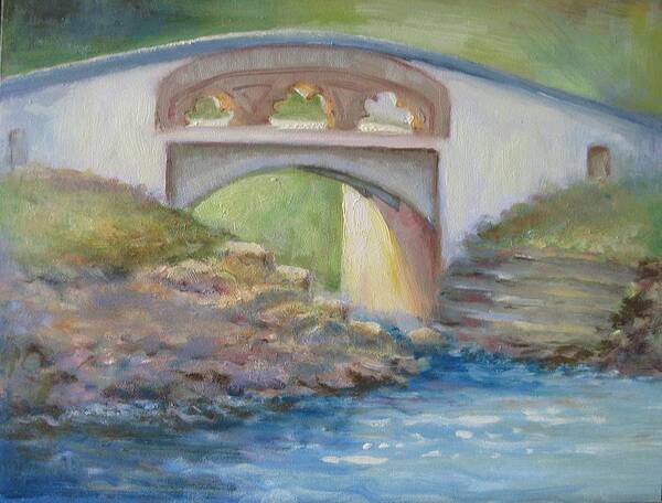 Walking Bridge Poster featuring the painting Walking Bridge by Sharon Weaver
