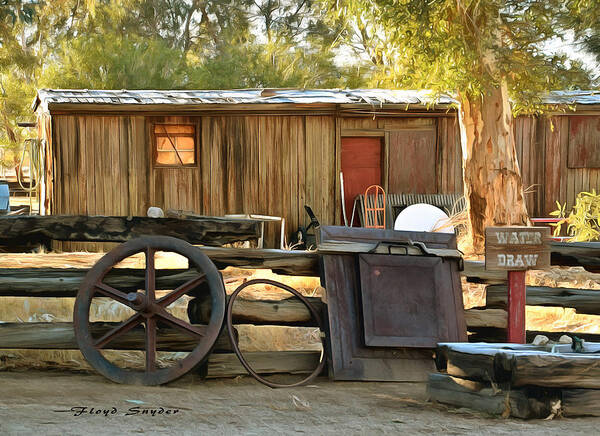 Wagon Wheel Poster featuring the photograph Water Draw at Hotel Nipton California Detail by Floyd Snyder