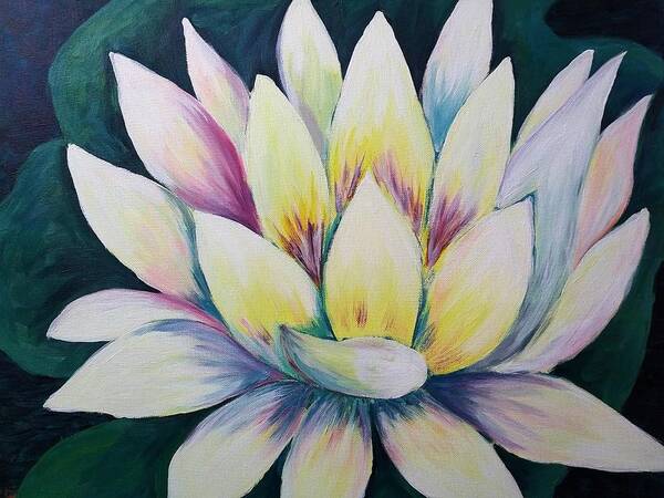 Water Lily Poster featuring the painting Water Lily by Lynne McQueen