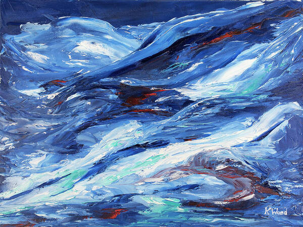 Abstract Water Flow Poster featuring the painting Water Turbulence by Ken Wood