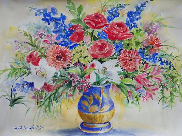 Flowers Poster featuring the painting Watercolor Series No. 249 by Ingrid Dohm