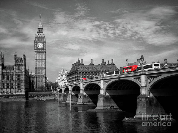Westminster Bridge Poster featuring the photograph Westminster Bridge and Big Ben London by Lynn Bolt