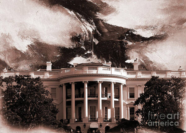 White House Poster featuring the painting White House Washington DC by Gull G