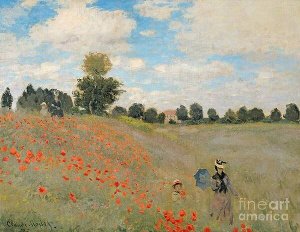 Claude Monetwild Poster featuring the painting Wild Poppies near Argenteuil by Claude Monet