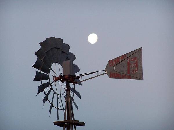 Windmill Poster featuring the photograph Windmill Moon by Gale Cochran-Smith