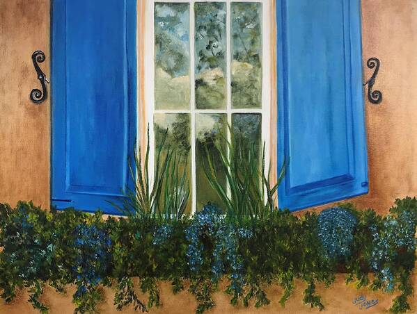 Window Poster featuring the painting Window To The World by Judy Jones