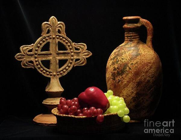 Still Life Poster featuring the photograph Wine and Fruit by Dodie Ulery