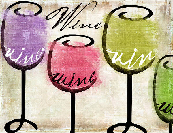 Wine Poster featuring the painting Wine Tasting III by Mindy Sommers