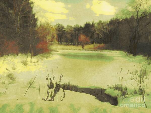 Landscape Poster featuring the photograph Winter in New Hampshire by Marcia Lee Jones