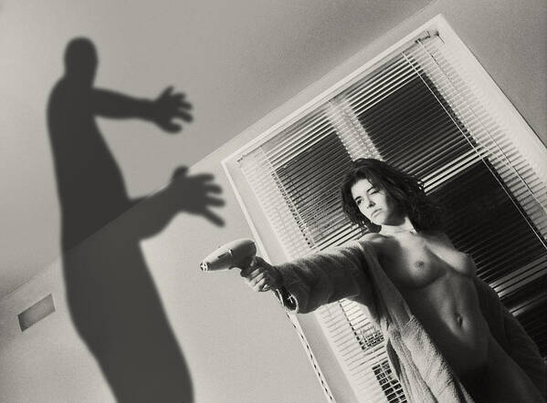 Photography Poster featuring the photograph WOMEN Danik and the shadow by Philippe Taka