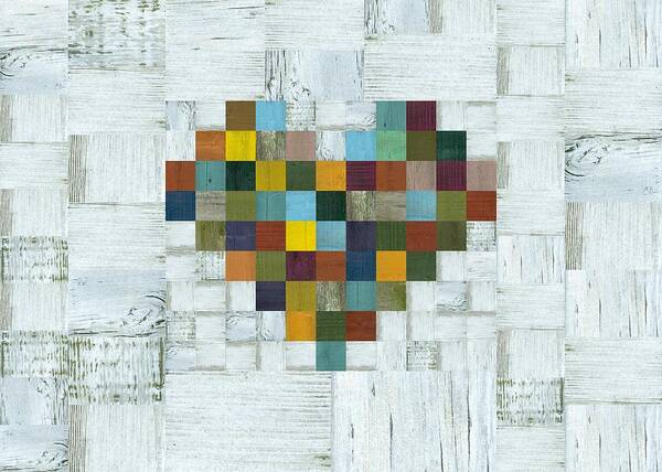 Heart Poster featuring the digital art Wooden Heart 2.0 by Michelle Calkins