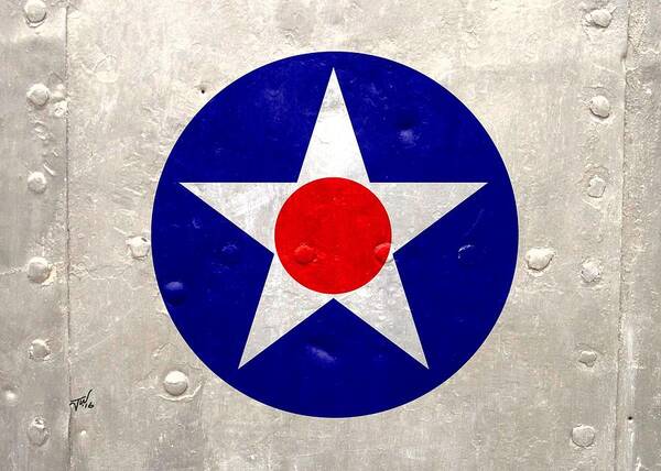 Us Army Poster featuring the digital art WW2 Army Air Corp insignia by John Wills