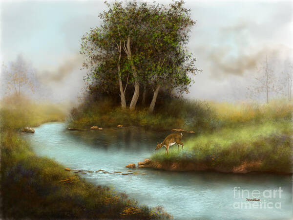 Landscape Paintings Poster featuring the painting Yearling by Sena Wilson