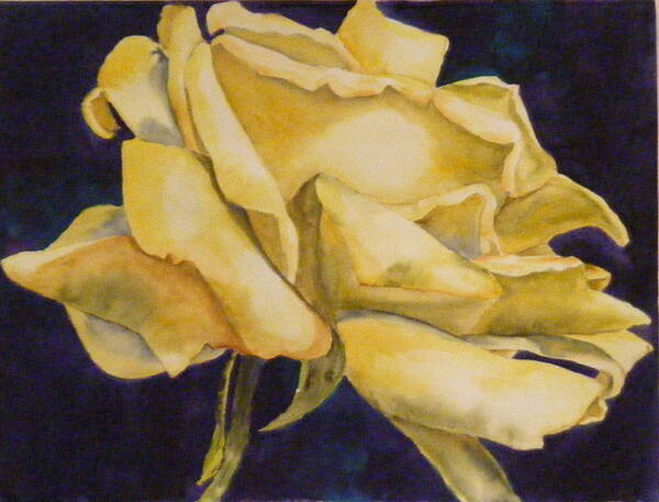 Flower Poster featuring the painting Yellow Rose 102 by Diane Ziemski