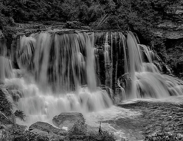 Waterfalls Poster featuring the photograph Blackwater Falls Mono 1309 by Donald Brown