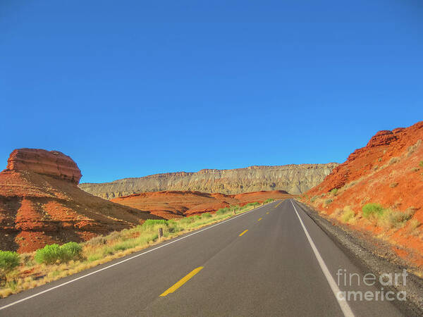 Bighorn Lake Poster featuring the photograph Highway in Bighorn Canyon #1 by Benny Marty