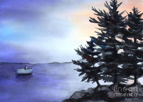 Landscape Poster featuring the painting Muskoka Fishing by Petra Burgmann