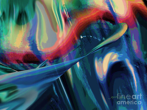 Abstract Poster featuring the digital art On My Way #1 by Jacqueline Shuler