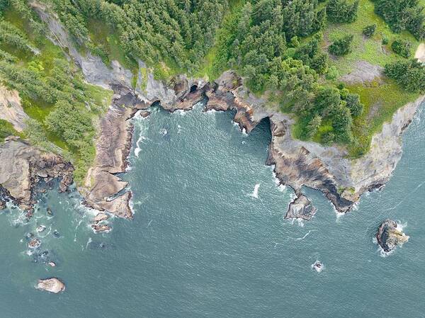 Landscapeaerial Poster featuring the photograph The Scenic Northern Oregon Shoreline #1 by Ethan Daniels