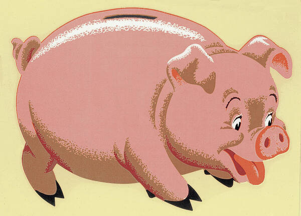 Animal Poster featuring the drawing Large Pig #2 by CSA Images