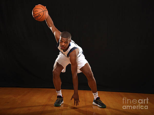 Dennis Smith Jr Poster featuring the photograph 2017 Nba Rookie Photo Shoot #22 by Brian Babineau