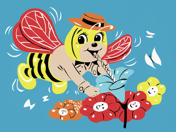 Accessories Poster featuring the drawing Bee #34 by CSA Images