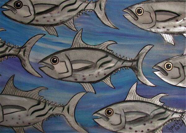 Fish Poster featuring the painting 7 Fish by Joan Stratton