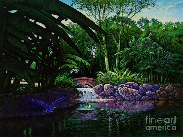 Jungle Poster featuring the painting A Bridge in the Jungle by Michael Frank