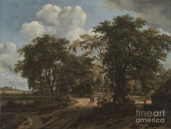 A Cottage In The Woods Poster featuring the painting A Cottage In The Woods by Meindert Hobbema