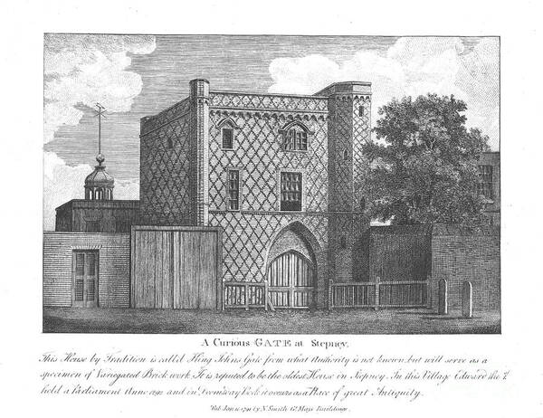 Engraving Poster featuring the drawing A Curious Gate At Stepney by Print Collector