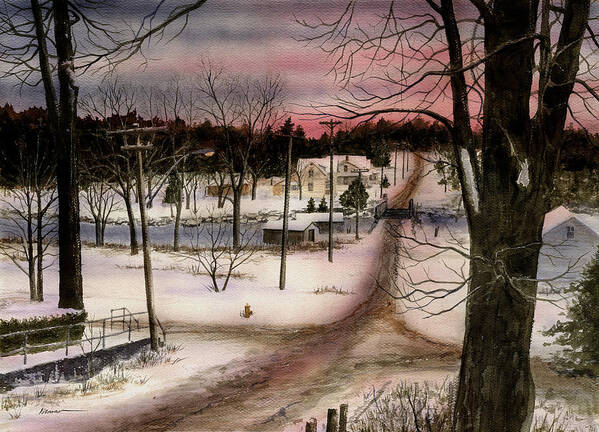 A Winters Day Poster featuring the painting A Winters Day by John Morrow
