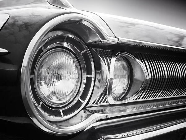 1964 Poster featuring the photograph American Classic Car 1964 Chrome Radiator Grill by Beate Gube