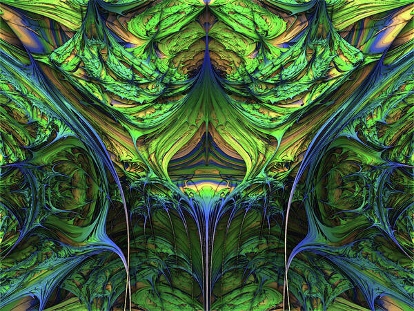 Fractal Poster featuring the digital art The Green Man by Bernie Sirelson