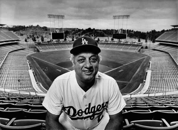 Event Poster featuring the photograph Baseball Manager Tommy Lasorda Portrait by George Rose