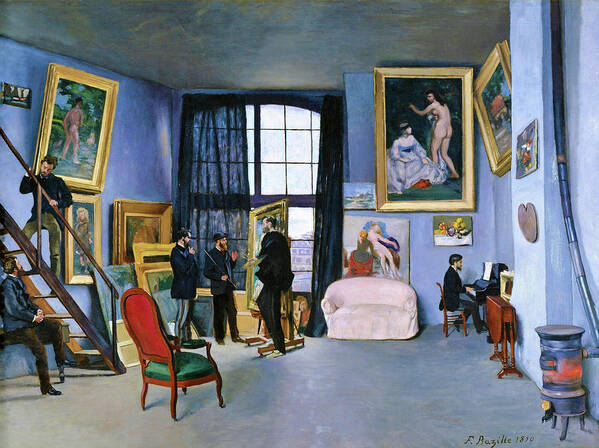 Pierre-auguste Renoir Poster featuring the painting Bazille's Studio - Digital Remastered Edition by Pierre-Auguste Renoir