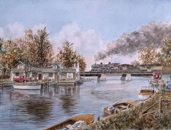 Belle River Poster featuring the painting Belle River, Ontario by Stanton Manolakas