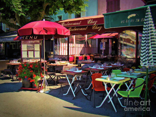 France Poster featuring the photograph Cafe Scene in France by Sue Melvin