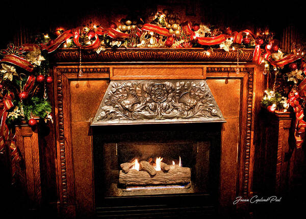 Lights Poster featuring the photograph Christmas Fireplace by Joann Copeland-Paul