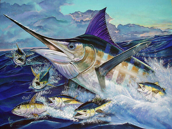 Blue Marlin Poster featuring the painting Clearing by Mark Ray