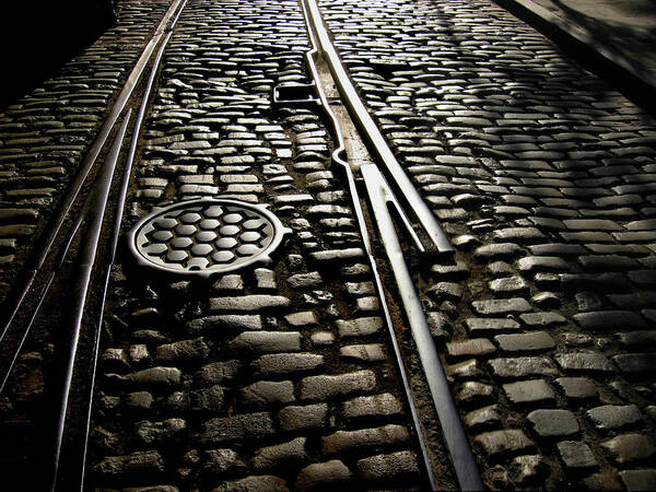 Intertwined Poster featuring the photograph Cobblestones In Railway Track, New York by © Rick Elkins