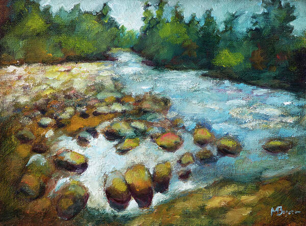 Landscape Poster featuring the painting Crabtree Creek by Mike Bergen