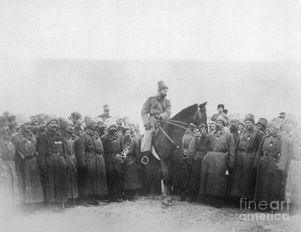 People Poster featuring the photograph Czar Nicholas Of Russia With Cossack by Bettmann