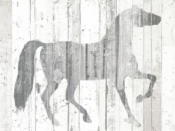 Animals Poster featuring the mixed media Dark Horse Gray Crop by Michael Mullan