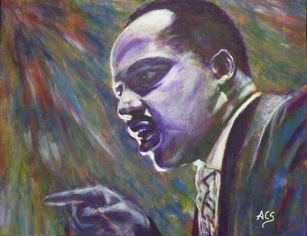 Dr. Martin Luther King Jr Poster featuring the painting Demonstrations with Dignity by Amelie Simmons
