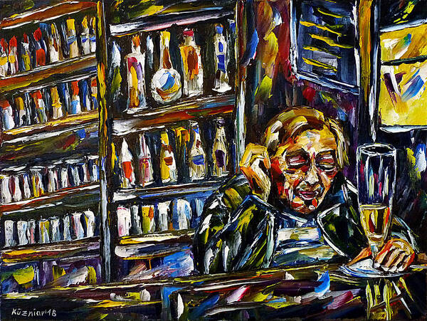 Drinking Man Poster featuring the painting Drinker by Mirek Kuzniar
