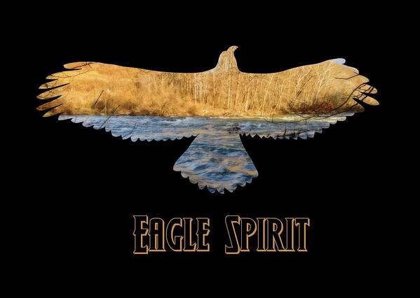 2d Poster featuring the photograph Eagle Spirt Text by Brian Wallace