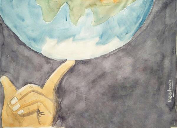 Finger Poster featuring the painting Earth by Keshava Shukla