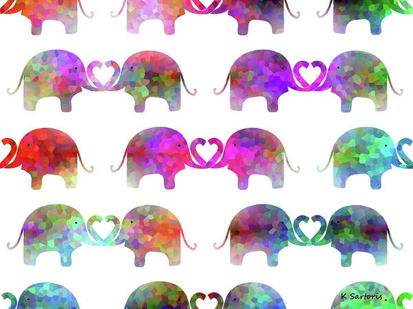 Elephant Soul Mate Poster featuring the mixed media Elephant Soul Mate by Sartoris Art